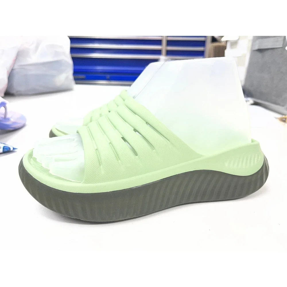 Kuailu Women Lime Green Platform Slide Sandals Recovery Slides Size 6